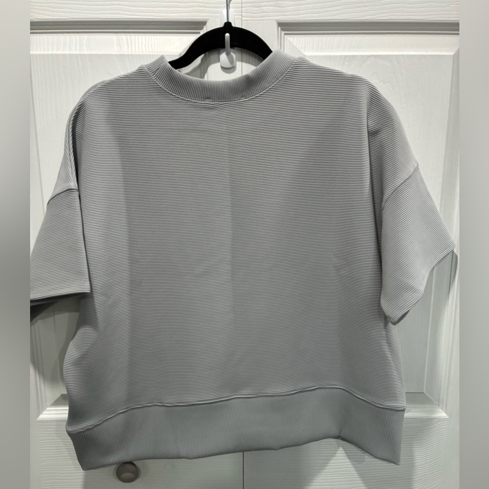 Zenana Light Gray Ribbed Short Set. NWOT - Picture 2 of 7